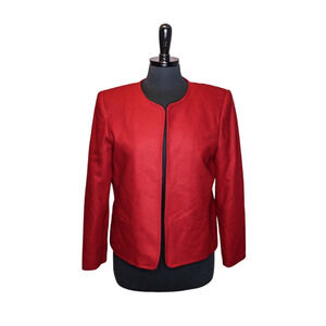 Orvis Wool Blazer Jacket Open Front Red Size 12P